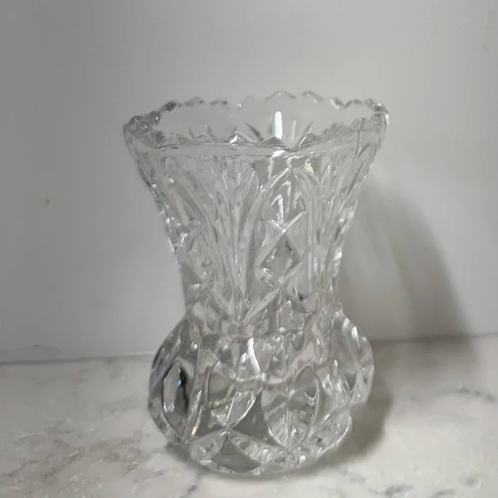 Vintage EAPG Clear Cut  Glass Toothpick  Holder